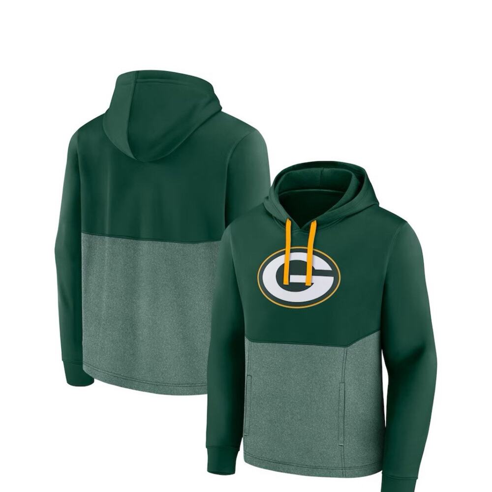 Fanatics Green and Gray Colorblock Hoodie